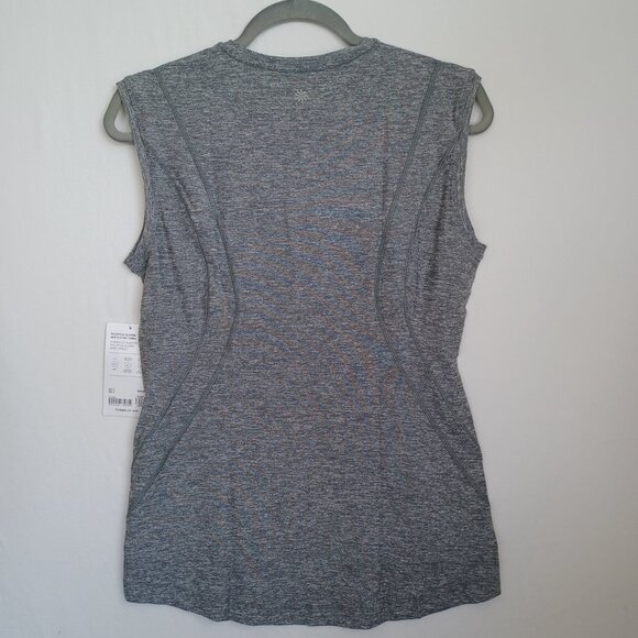 Athleta Tank Top Pacifica Illume UPF Gray Fitted 1/4 Zip Womens Medium NEW - Picture 7 of 13